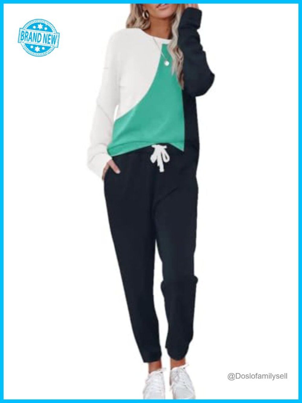 Women's Two Piece Lounge Set Sweatsuit Jogger Pullover Lightweight